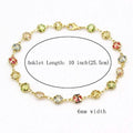 18k Gold Filled High Polish Finish Gold Multi Color Crystal Anklet by DailySale