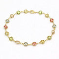 18k Gold Filled High Polish Finish Gold Multi Color Crystal Anklet by DailySale