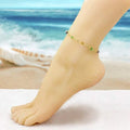 18k Gold Filled High Polish Finish Multi Color Ball Crystal Ankle Bracelet by DailySale