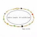 18k Gold Filled High Polish Finish Multi Color Ball Crystal Ankle Bracelet by DailySale