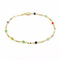18k Gold Filled High Polish Finish Multi Color Ball Crystal Ankle Bracelet by DailySale