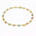 18k Gold Filled High Polish Finish Multi Color Crystal Butterfly Ankle Bracelet by DailySale