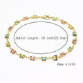 18k Gold Filled High Polish Finish Multi Color Crystal Butterfly Ankle Bracelet by DailySale