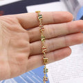 18k Gold Filled High Polish Finish Multi Color Crystal Butterfly Ankle Bracelet by DailySale