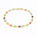 18k Gold Filled High Polish Finish Multi Color Flower Crystal Ankle Bracelet by DailySale