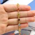 18k Gold Filled High Polish Finish Multi Color Flower Crystal Ankle Bracelet by DailySale