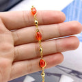 18K Gold Filled High Polish Finish Oval Crystal Ankle Bracelet by DailySale