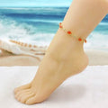 18K Gold Filled High Polish Finish Oval Crystal Ankle Bracelet by DailySale