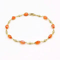 18K Gold Filled High Polish Finish Oval Crystal Ankle Bracelet by DailySale