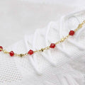 18k Gold Filled High Polish Finish Red Crystal Ankle Bracelet by DailySale