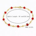 18k Gold Filled High Polish Finish Red Crystal Ankle Bracelet by DailySale