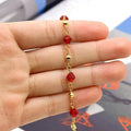 18k Gold Filled High Polish Finish Red Crystal Ankle Bracelet by DailySale