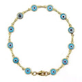 18k Gold Filled High Polish Finsh Evil Eye Bracelet by DailySale