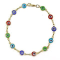18k Gold Filled High Polish Finsh Evil Eye Bracelet by DailySale