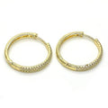 18k Gold Filled High Polish Finsh Huggie Hoop with Crystal, Golden Tone by DailySale