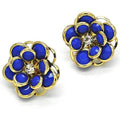 18k Gold Filled High Polish Finsh Sapphire Hibiscus Crystal Stud Earring by DailySale