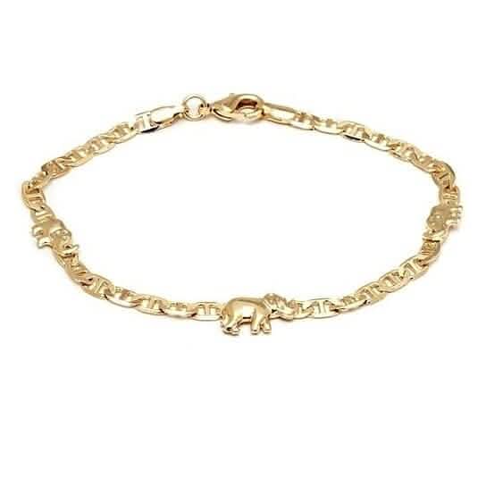 18k Gold Filled Mariner Link Elephant Bracelet 8'' by DailySale