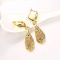 18K Gold Laser Cut Filigree Drop Earrings - Assorted Colors by DailySale
