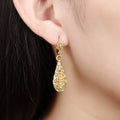 18K Gold Laser Cut Filigree Drop Earrings - Assorted Colors by DailySale