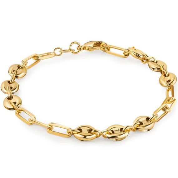 18K Gold Mariner and Paperclip Link Anklet 10" by DailySale