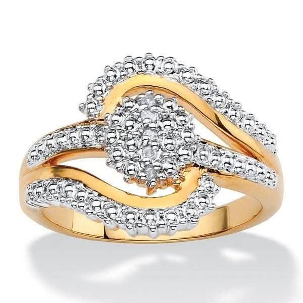 18K Gold Plated 0.15 Ct Diamond Accent Swirl Ring by DailySale