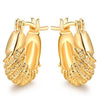18k Gold Plated Carved Hoop Earrings