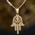 18K Gold Plated Crystal Hamsa Hand Pendant by DailySale