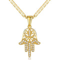 18K Gold Plated Crystal Hamsa Hand Pendant by DailySale