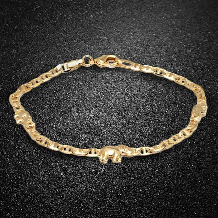 18K Gold Plated Elephant Charm Mariner Link Anklet by DailySale