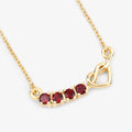 18k Gold Plated Genuine Garnet Infinity Heart Pendant Necklace by Fine Color Jewels