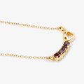 18k Gold Plated Genuine Garnet Infinity Heart Pendant Necklace by Fine Color Jewels
