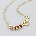 18k Gold Plated Genuine Garnet Infinity Heart Pendant Necklace by Fine Color Jewels