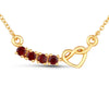 18k Gold Plated Genuine Garnet Infinity Heart Pendant Necklace