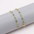 18K Gold Plated Light Blue Crystal Square Ankle Bracelet by DailySale