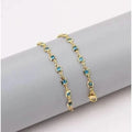 18k Gold Plated Light Blue Crystal Square Ankle Bracelet by DailySale