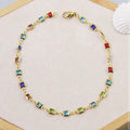 18K Gold Plated Light Multi Color Crystal Square Ankle Bracelet by DailySale