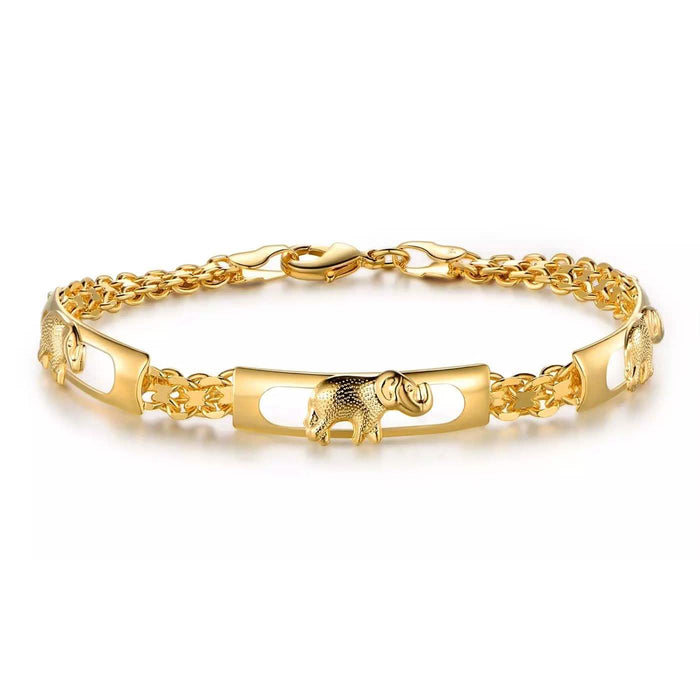 18K Gold Plated Lucky Elephant Parade Bracelet by DailySale