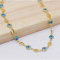 18k Gold Plated Mariner Light Blue Evil Eye Crystal Anklet by DailySale