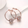 18K Gold Plated Pave Ball Hoop Earring Swarovski Crystals by DailySale