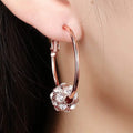 18K Gold Plated Pave Ball Hoop Earring Swarovski Crystals by DailySale