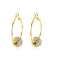 18K Gold Plated Pave Ball Hoop Earring Swarovski Crystals by DailySale