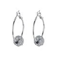 18K Gold Plated Pave Ball Hoop Earring Swarovski Crystals by DailySale