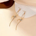 18K Gold Spiral Lines Heart Design Dangle Earrings by DailySale