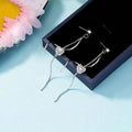18K Gold Spiral Lines Heart Design Dangle Earrings by DailySale
