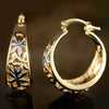 18K Gold Plating Moroccan Filigree Hoop Earrings