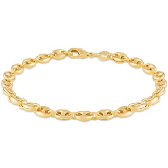 18k Gold Puff Mariner Anklet 10" by DailySale