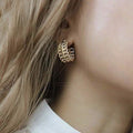18K Gold Two-Row Chain Link Hoop Earrings by DailySale