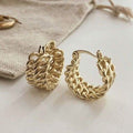 18K Gold Two-Row Chain Link Hoop Earrings by DailySale
