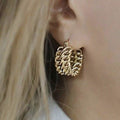 18K Gold Two-Row Chain Link Hoop Earrings by DailySale