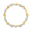 18K Gold Two-Tone Elephant Anklet 10" by DailySale